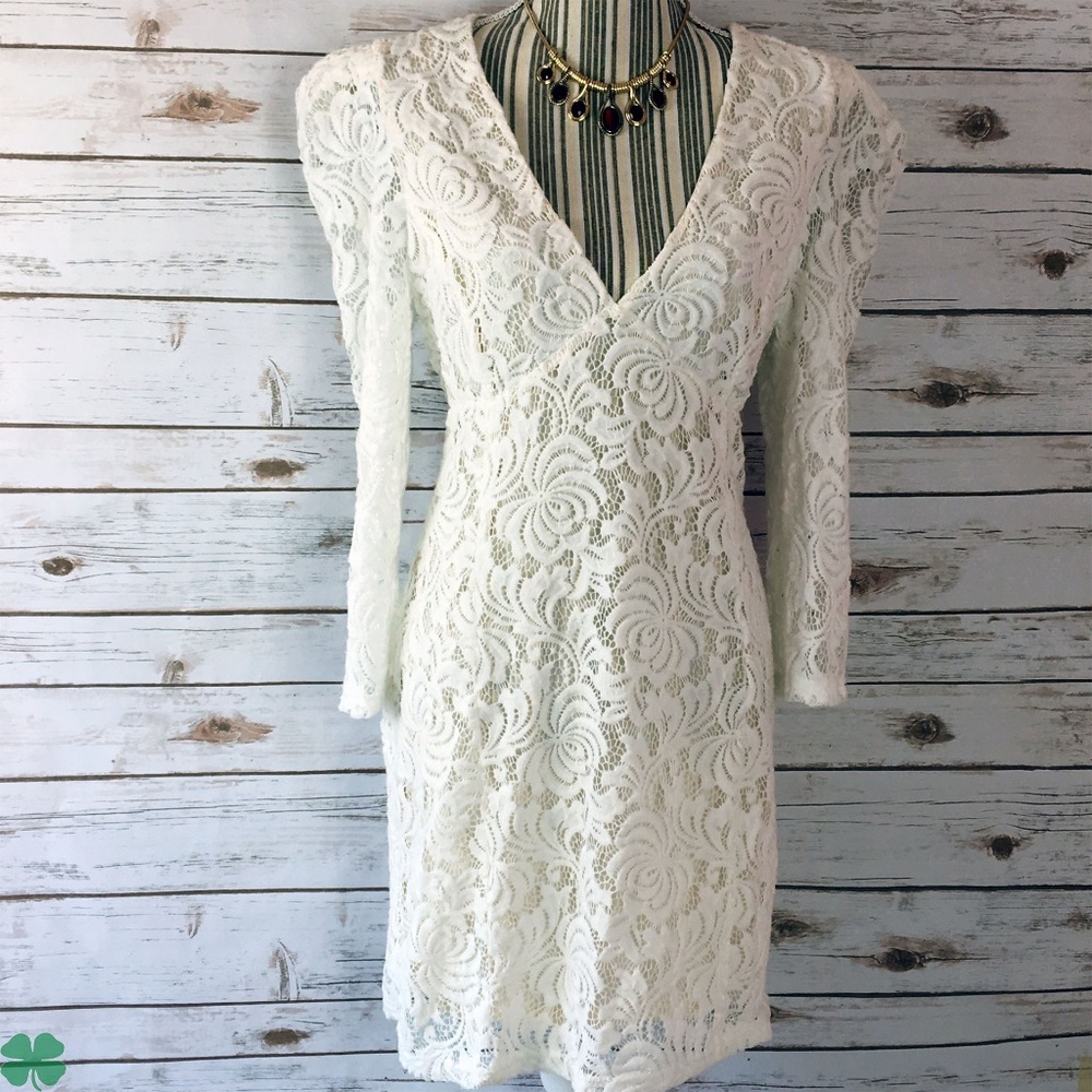 🎉HP🎉NWT Free People Ivory Lace Dress Size Large - Picture 4 of 10
